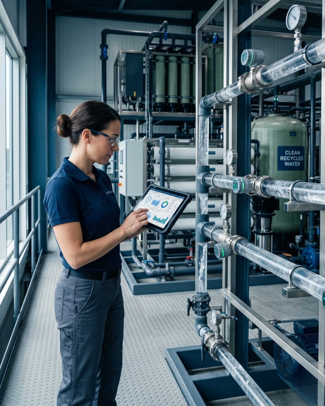 Equipe técnica Ecoflux Engenharia em campo